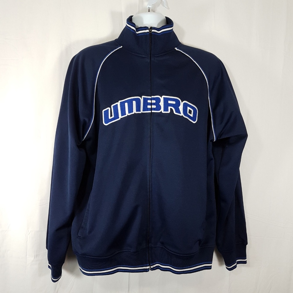 UMBRO Mens Navy Blue Trainer Jacket Soccer Futbol